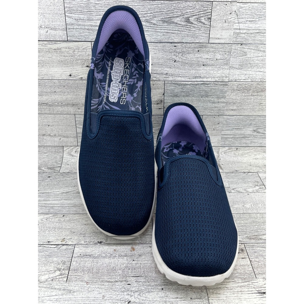 Skechers Slip-ins GO WALK Navy Mesh Walking Shoes Women Size 9.5 124761 Comfort